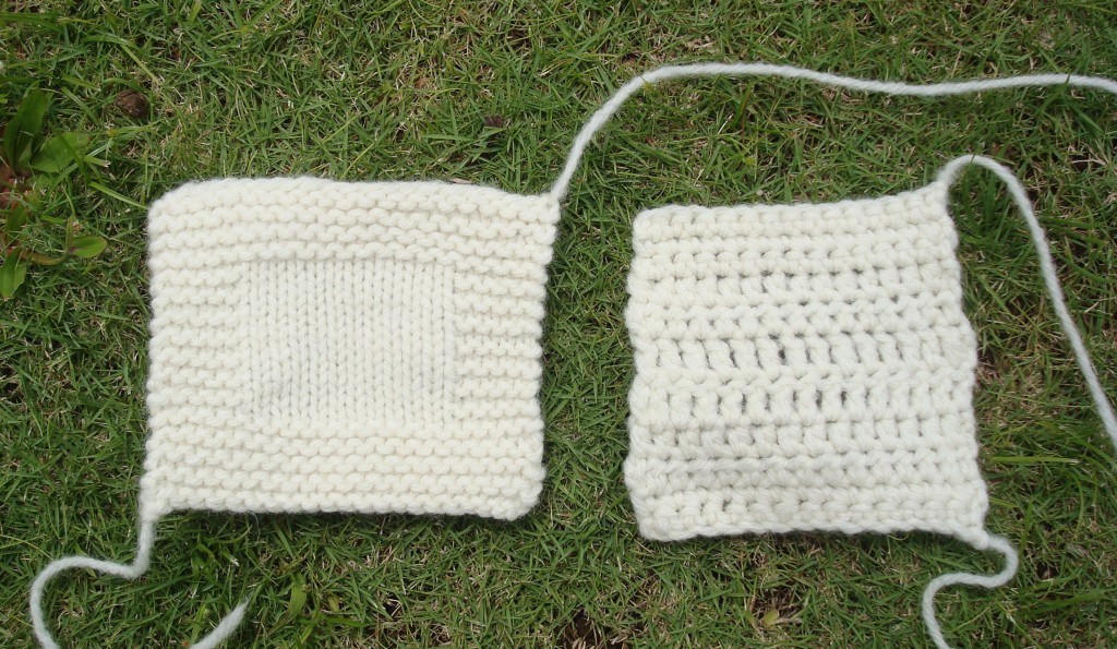 monochromatic freeform crochet purse