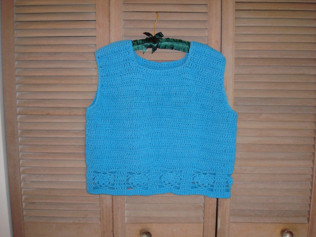 sleeveless crocheted top