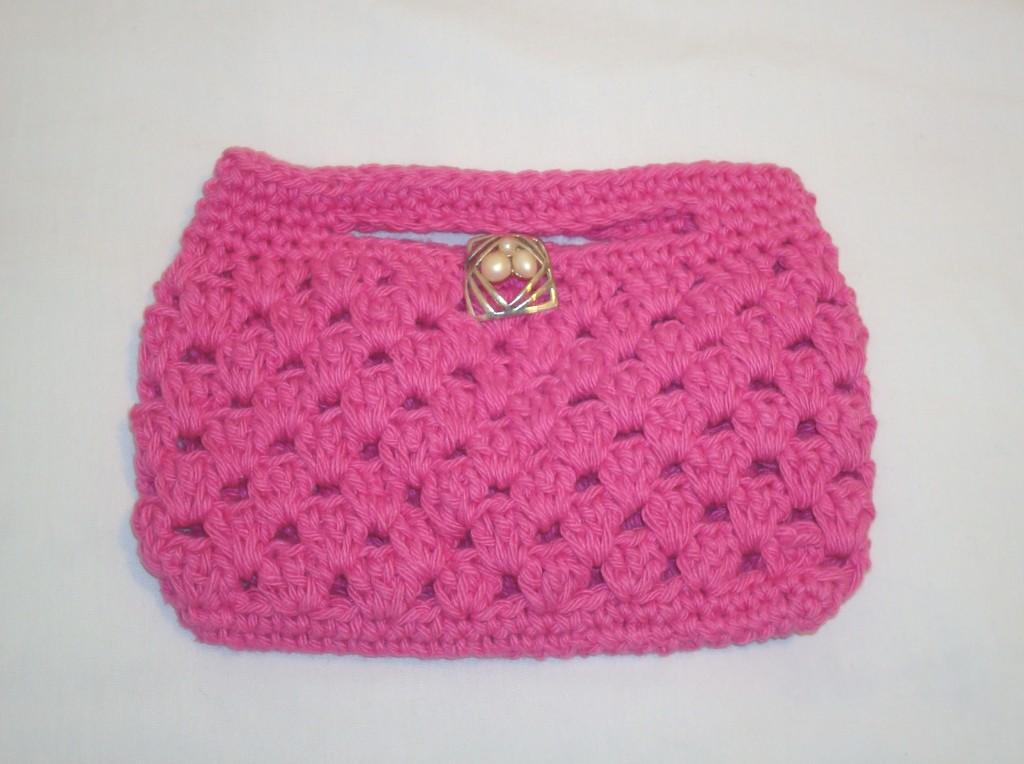 Granny Stripe Crochet Bag in Fuchsia