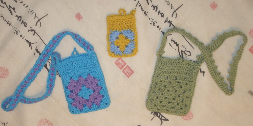 granny square bags and cozies