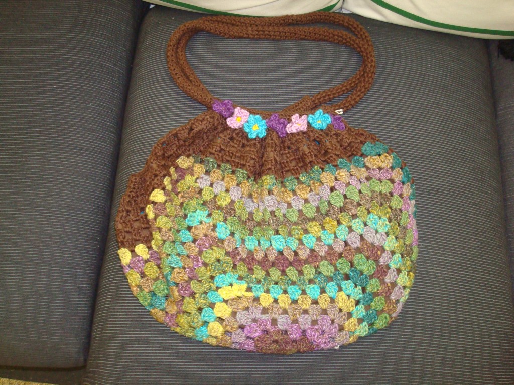 Granny Square Bag made with a beautiful Noro yarn