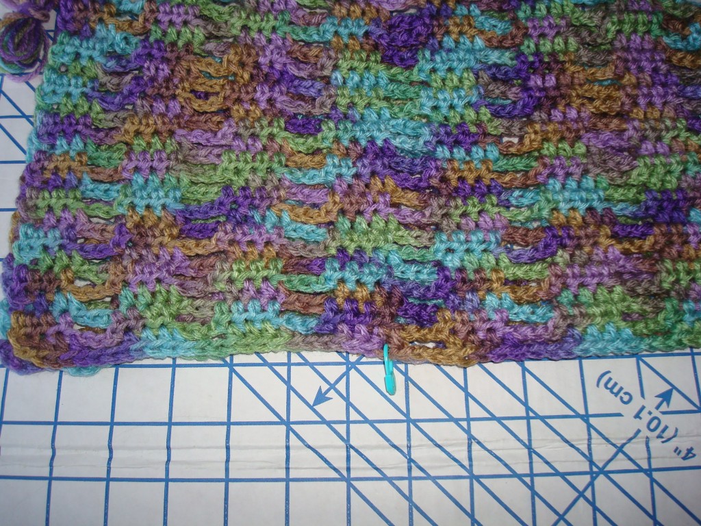 Sleeve marker placed in stitch group, not the chain