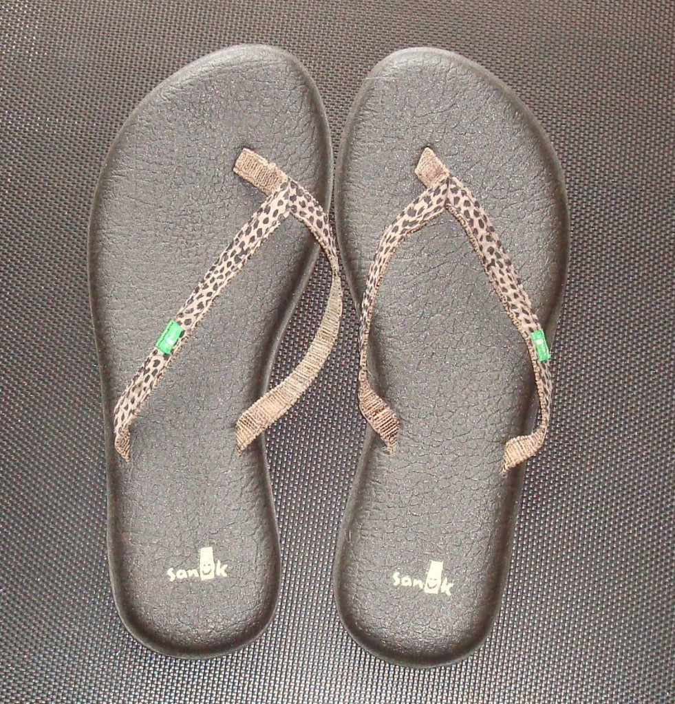 Flip flops with yoga mat soles