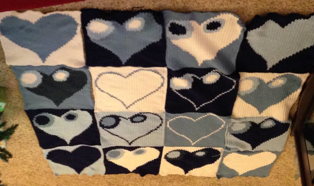 Another version of Lisa's Heart afghan.